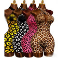 VON DUTCH cheetah print One Piece Jumpsuit Bodycon romper