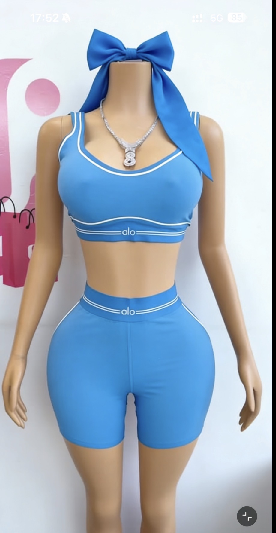 Sky blue alo two piece