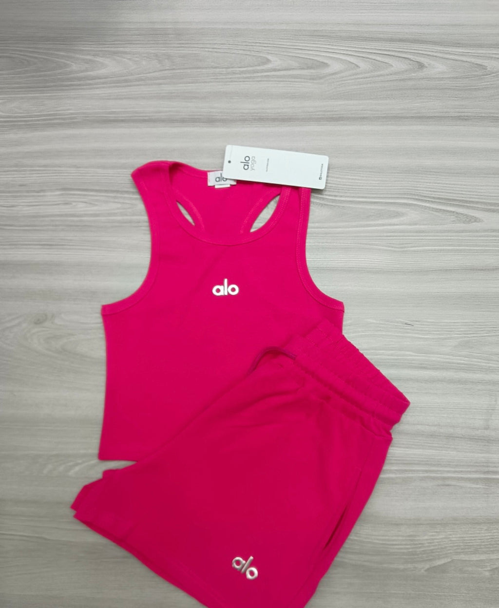 HOT Pink Alo tank/short set