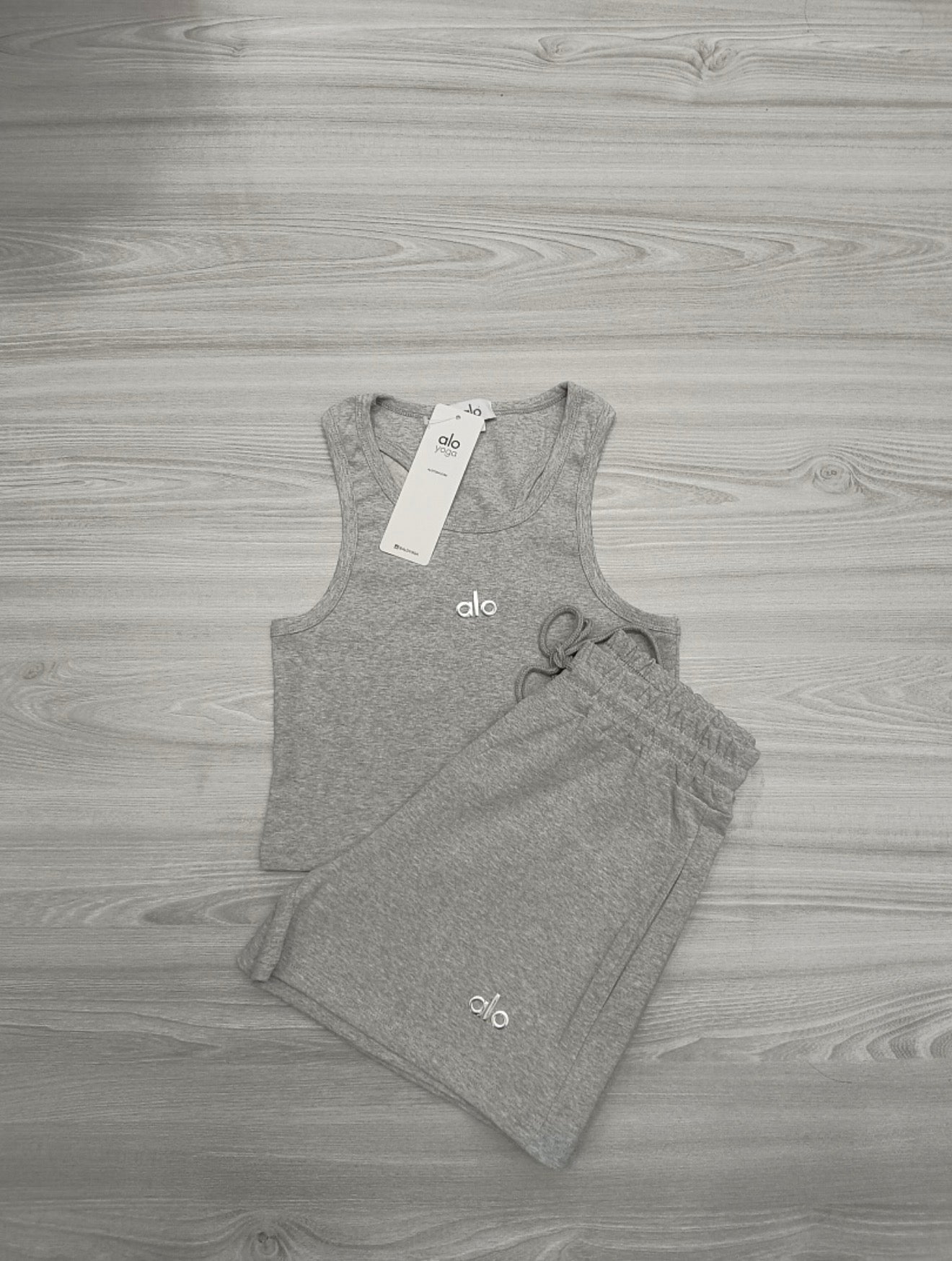 Gray Alo short set tank