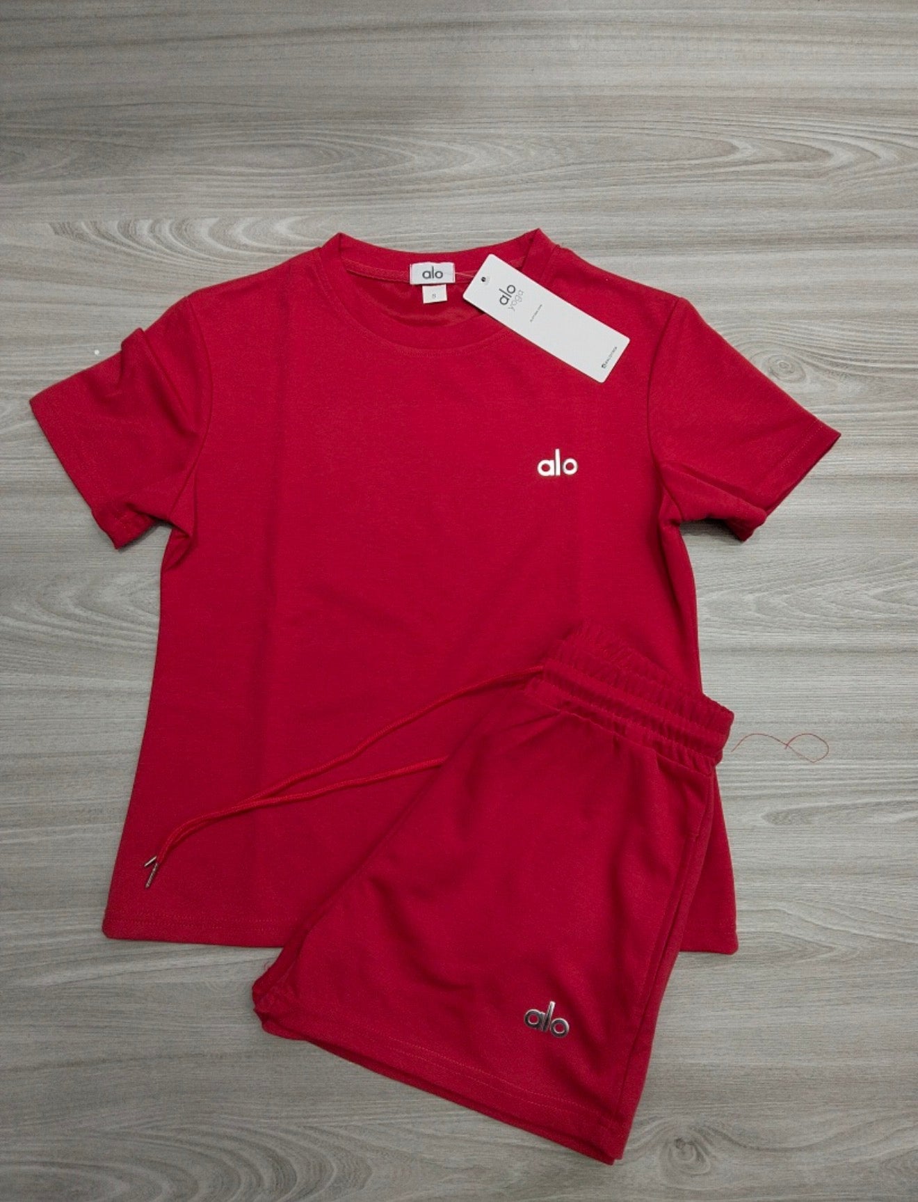 Short sleeve woman alo set RED