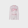 Baby pink Gia long sleeve short set