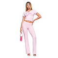 Baby pink short sleeve Gia pants set